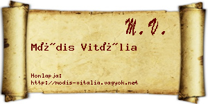 Módis Vitália névjegykártya